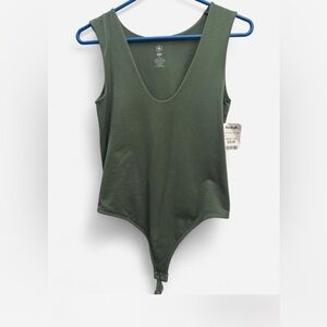 Aura Deep Green L Sleeveless Bodysuit